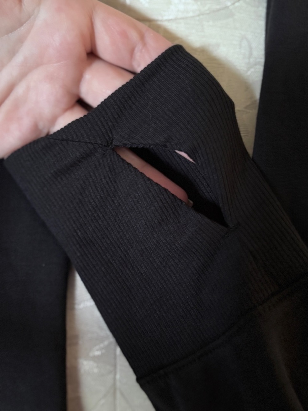 All in Motion Black Open Front Draped Cardigan with Thumbhole Cuffs NWT - Picture 4 of 7
